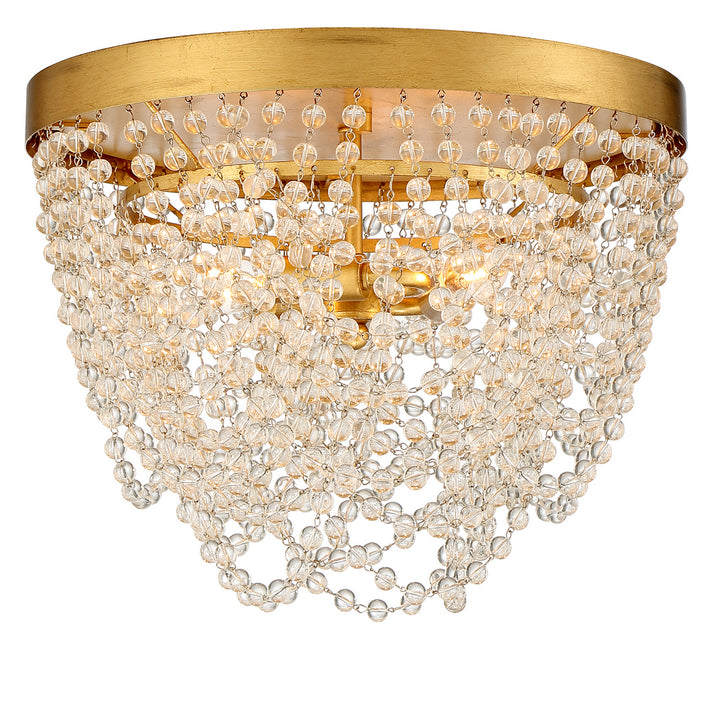 Fiona Three Light Flush Mount in Antique Gold - available from The Lighting Shoppe, trusted by Canadian homeowners