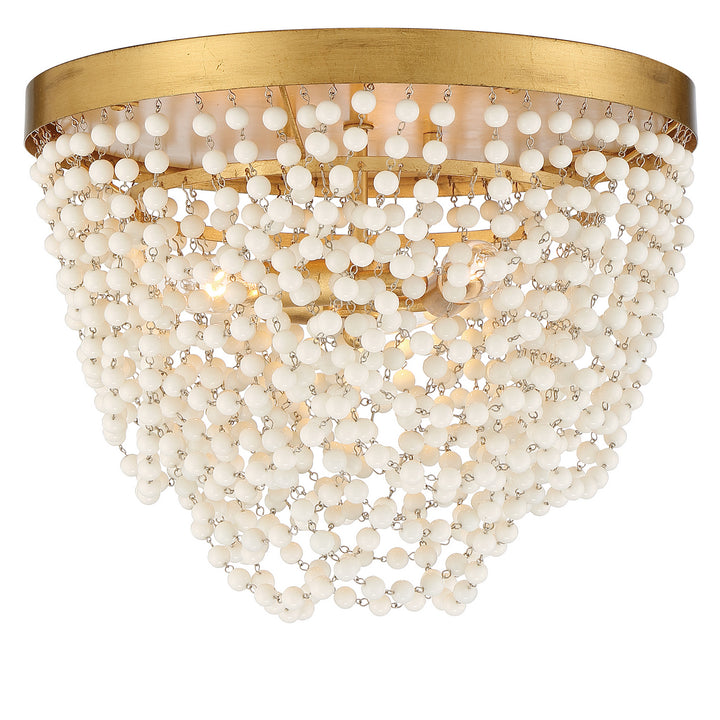 Fiona Three Light Flush Mount in Antique Gold - available from The Lighting Shoppe, trusted by Canadian homeowners