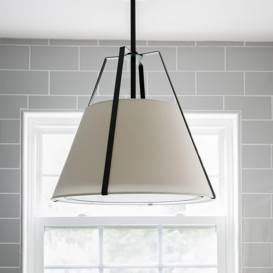 Crystorama - FUL-904-BK - Three Light Pendant - Fulton - Black