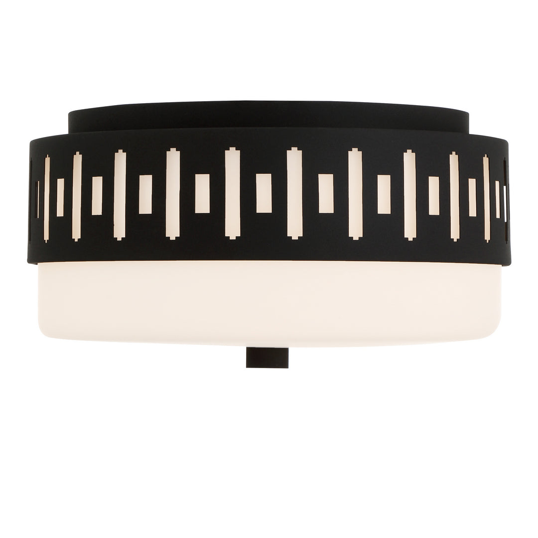 Keaton Two Light Flush Mount in Black Forged - available from The Lighting Shoppe, trusted by Canadian homeowners