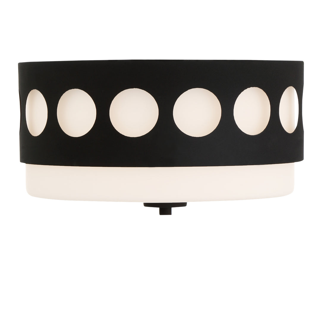 Kirby Two Light Flush Mount in Black Forged - available from The Lighting Shoppe, trusted by Canadian homeowners