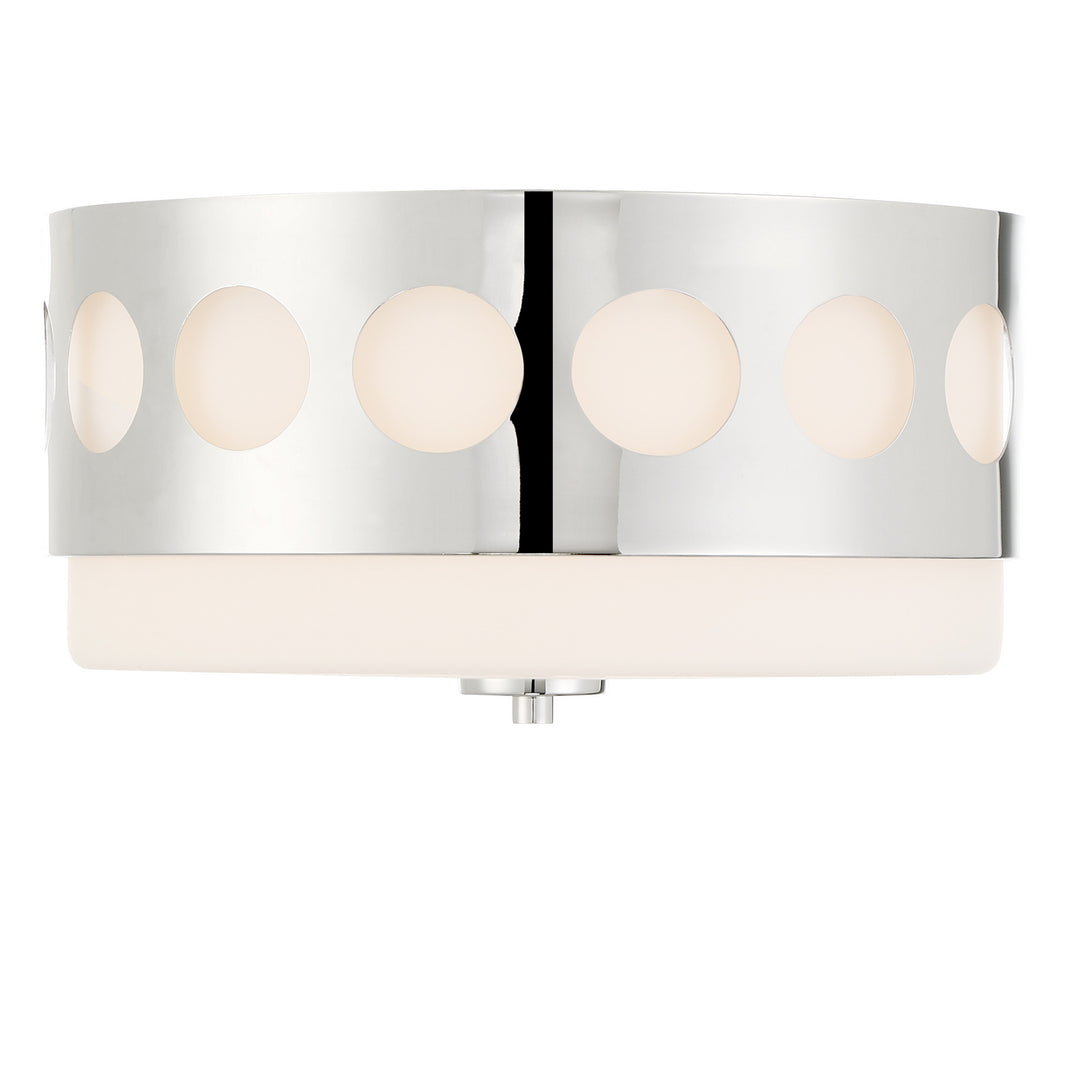 Kirby Two Light Flush Mount in Polished Nickel - available from The Lighting Shoppe, trusted by Canadian homeowners