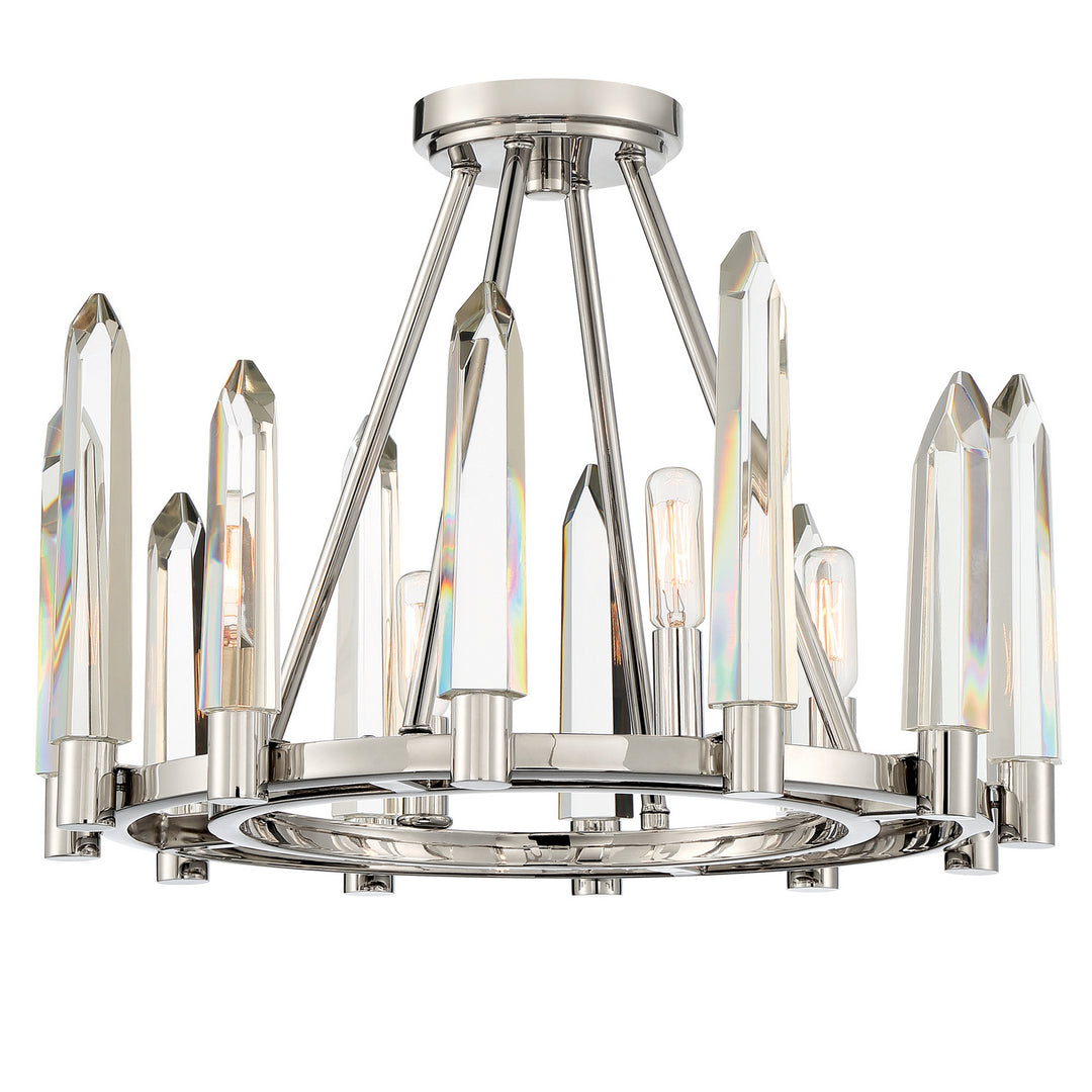 Watson Four Light Semi Flush Mount in Polished Nickel - available from The Lighting Shoppe, trusted by Canadian homeowners