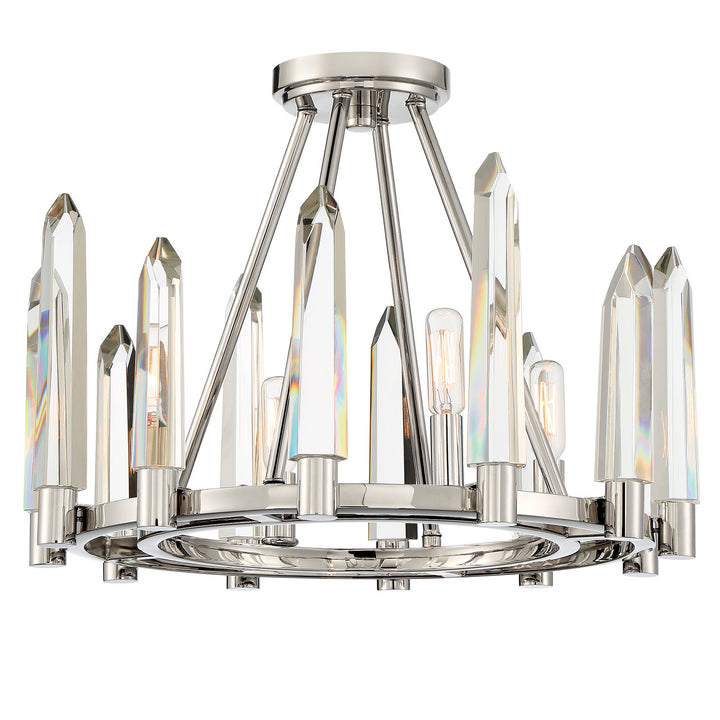 Watson Four Light Semi Flush Mount in Polished Nickel - available from The Lighting Shoppe, trusted by Canadian homeowners
