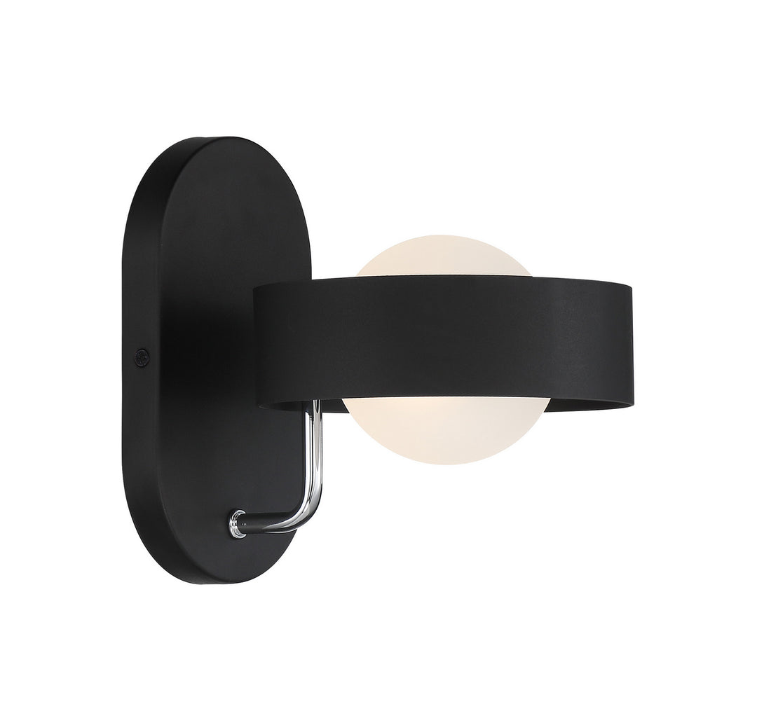 Lift Off One Light Wall Sconce in Sand Coal and Polished Nickel - available from The Lighting Shoppe, trusted by Canadian homeowners