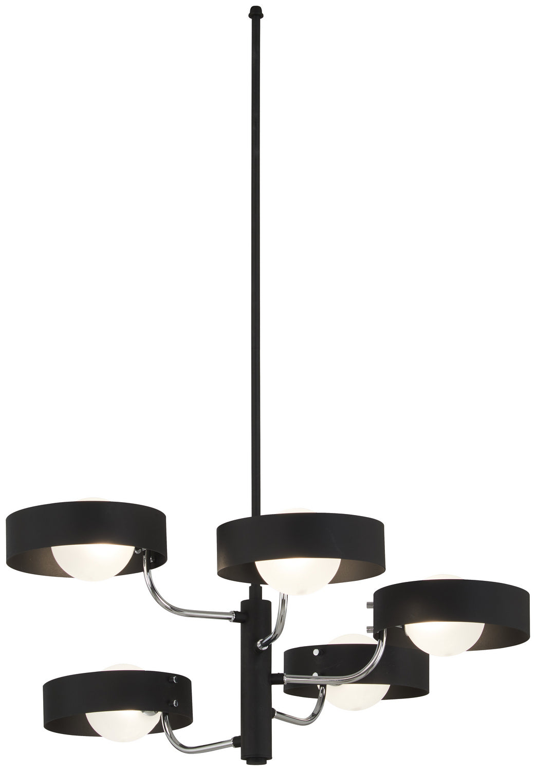 Lift Off Five Light Chandelier in Coal And Polished Nickel - available from The Lighting Shoppe, trusted by Canadian homeowners