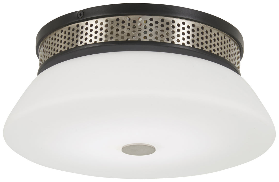Tauten LED Flush Mount in Brushed Nickel and Coal Highlights - available from The Lighting Shoppe, trusted by Canadian homeowners