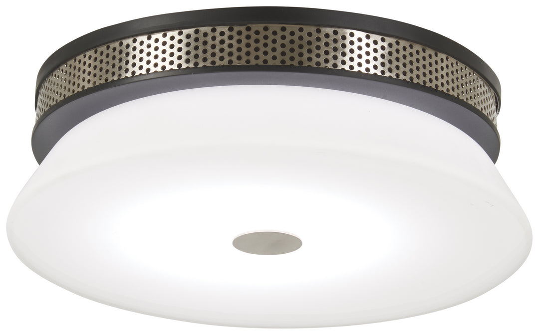 Tauten LED Flush Mount in Brushed Nickel and Coal Highlights - available from The Lighting Shoppe, trusted by Canadian homeowners