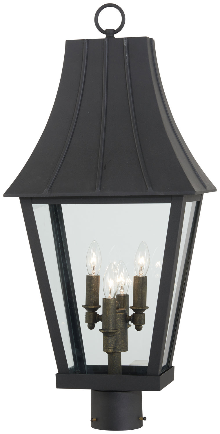 Chateau Grande Four Light Outdoor Post Mount in Sand Coal w/Gold - available from The Lighting Shoppe, trusted by Canadian homeowners