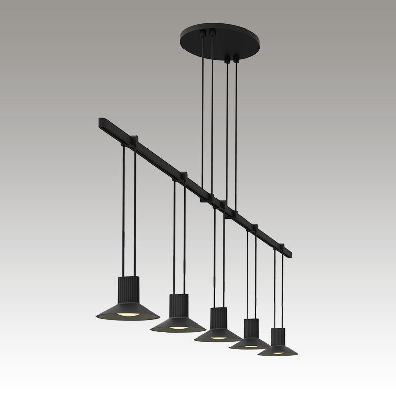 Suspenders Five Light Pendant in Satin Black - available from The Lighting Shoppe, trusted by Canadian homeowners