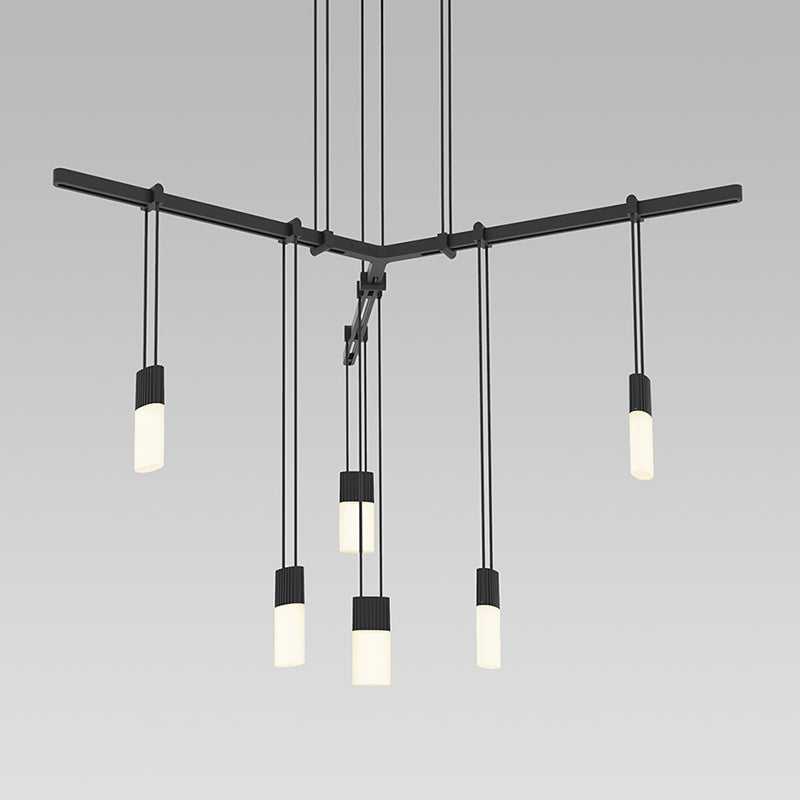 Suspenders Six Light Pendant in Satin Black - available from The Lighting Shoppe, trusted by Canadian homeowners