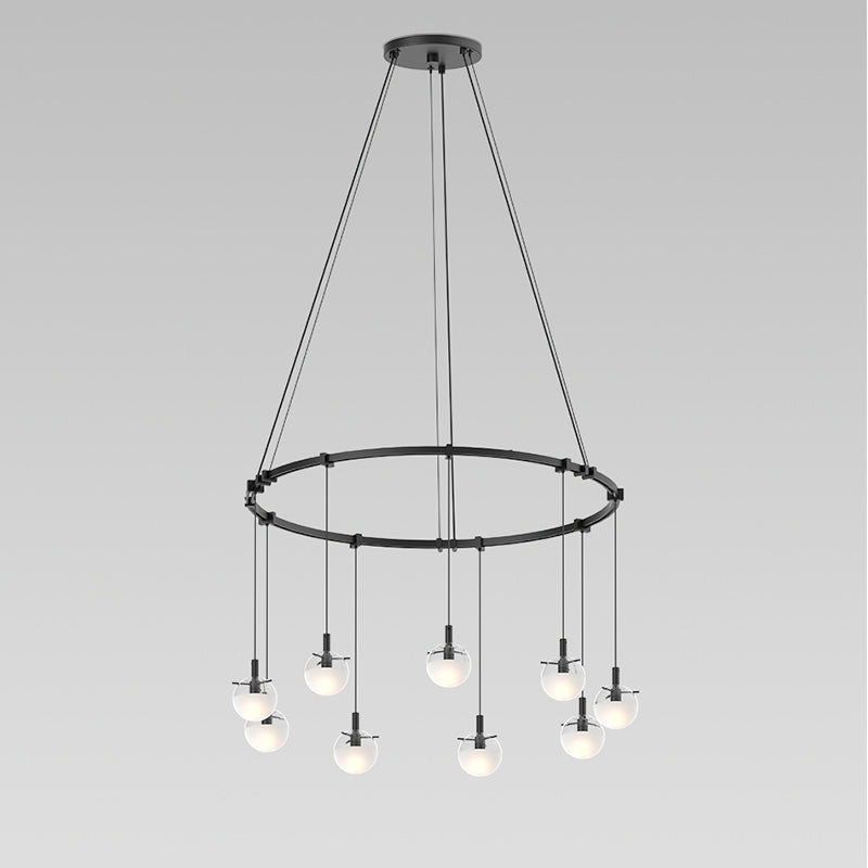 Suspenders Nine Light Pendant in Satin Black - available from The Lighting Shoppe, trusted by Canadian homeowners