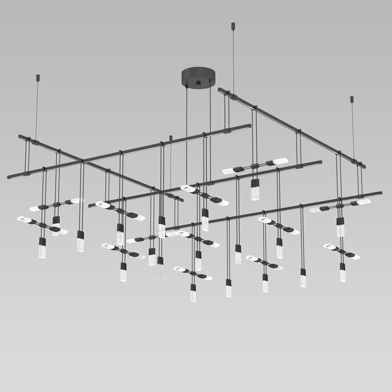 Suspenders Six Light Pendant in Satin Black - available from The Lighting Shoppe, trusted by Canadian homeowners