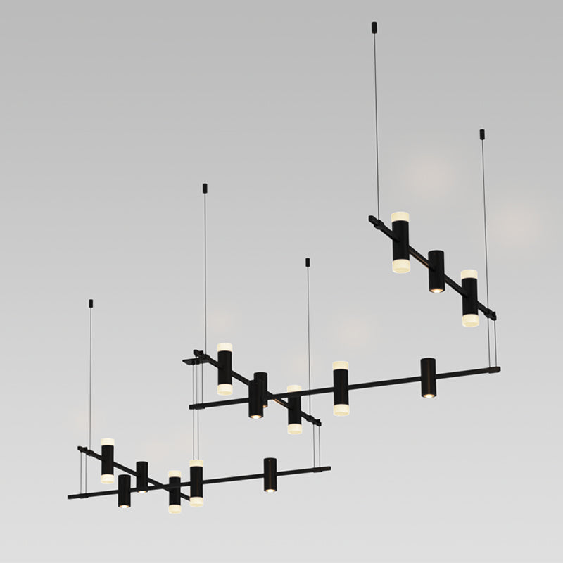 Suspenders Seven Light Pendant in Satin Black - available from The Lighting Shoppe, trusted by Canadian homeowners