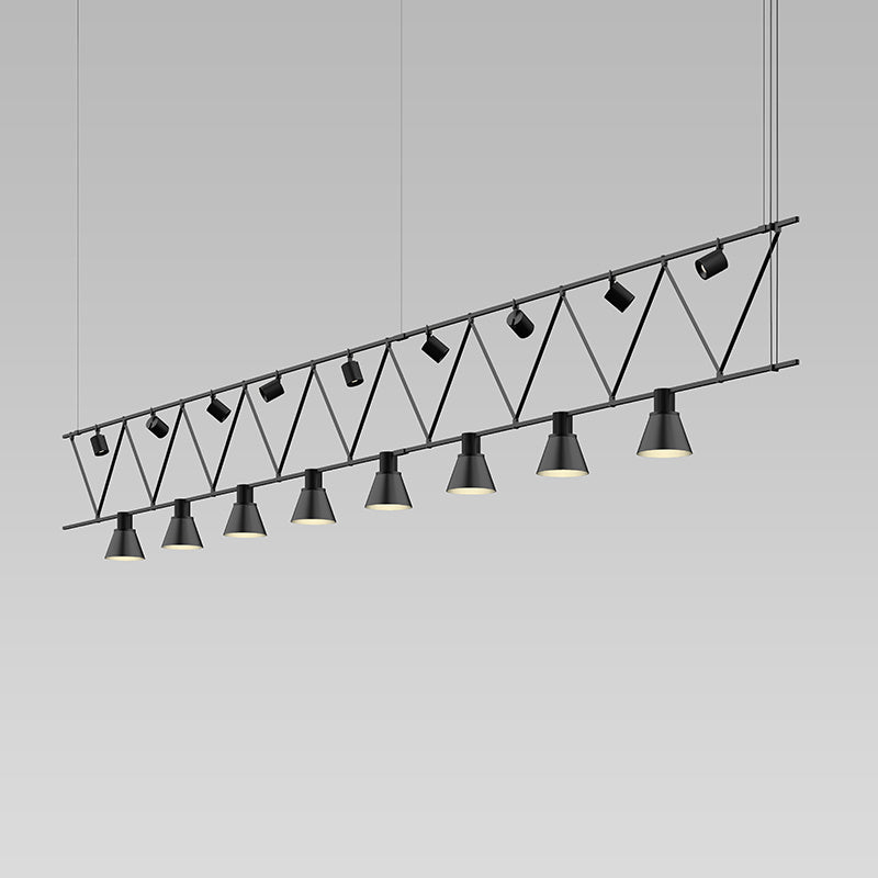 Suspenders Eight Light Pendant in Satin Black - available from The Lighting Shoppe, trusted by Canadian homeowners