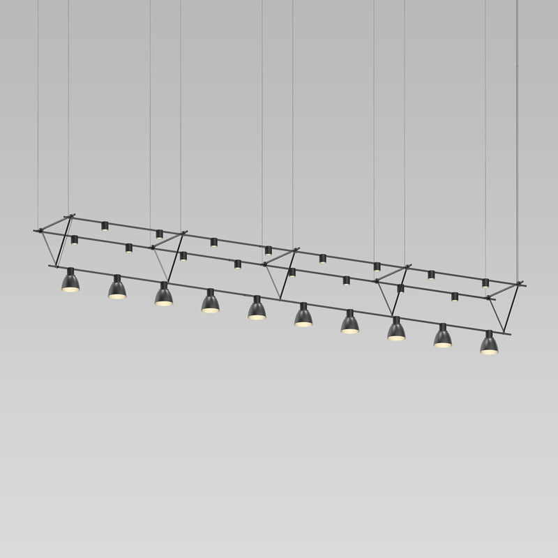 Suspenders Ten Light Pendant in Satin Black - available from The Lighting Shoppe, trusted by Canadian homeowners