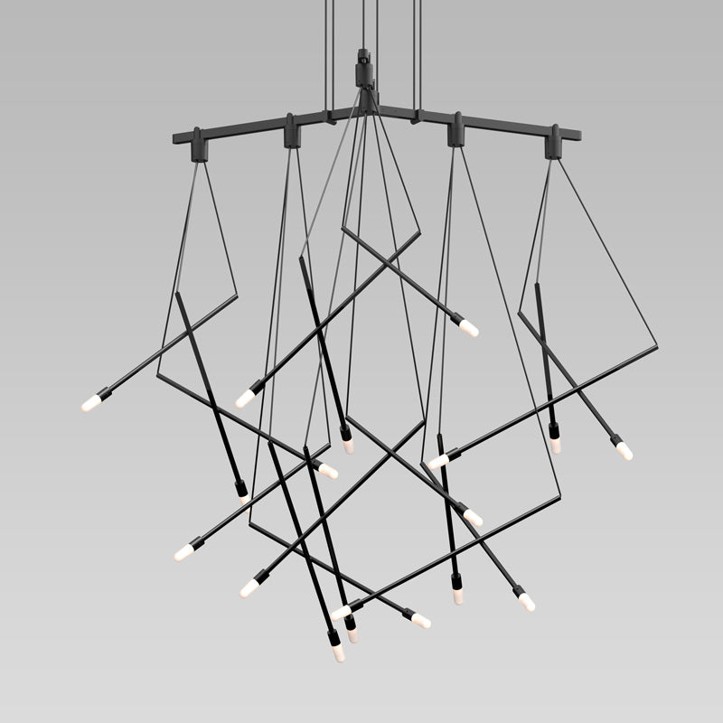 Suspenders Six Light Pendant in Satin Black - available from The Lighting Shoppe, trusted by Canadian homeowners