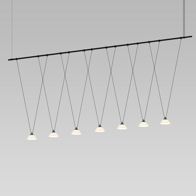 Suspenders Seven Light Pendant in Satin Black - available from The Lighting Shoppe, trusted by Canadian homeowners