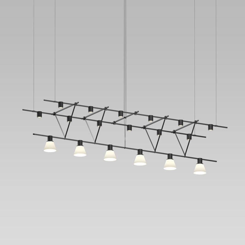 Suspenders Six Light Pendant in Satin Black - available from The Lighting Shoppe, trusted by Canadian homeowners