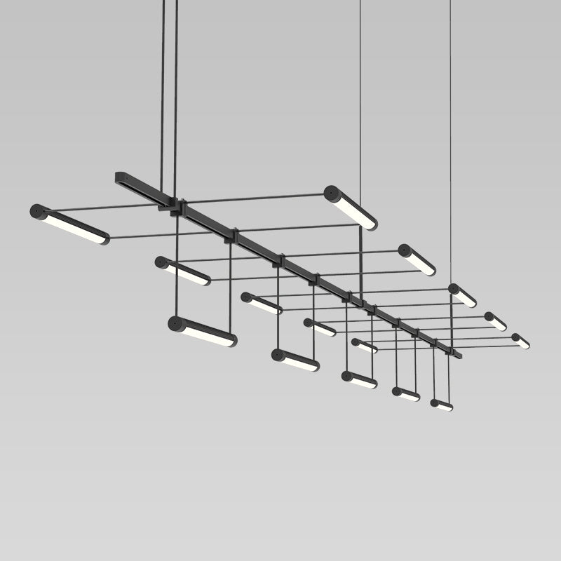 Suspenders 15 Light Pendant in Satin Black - available from The Lighting Shoppe, trusted by Canadian homeowners