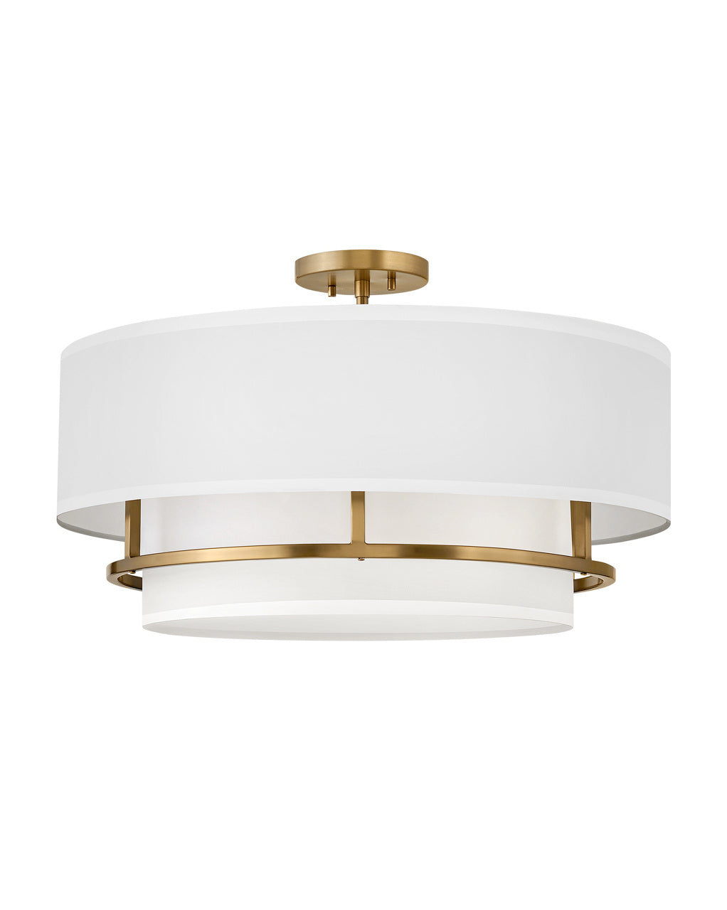Graham LED Semi-Flush Mount in Lacquered Brass - available from The Lighting Shoppe, trusted by Canadian homeowners