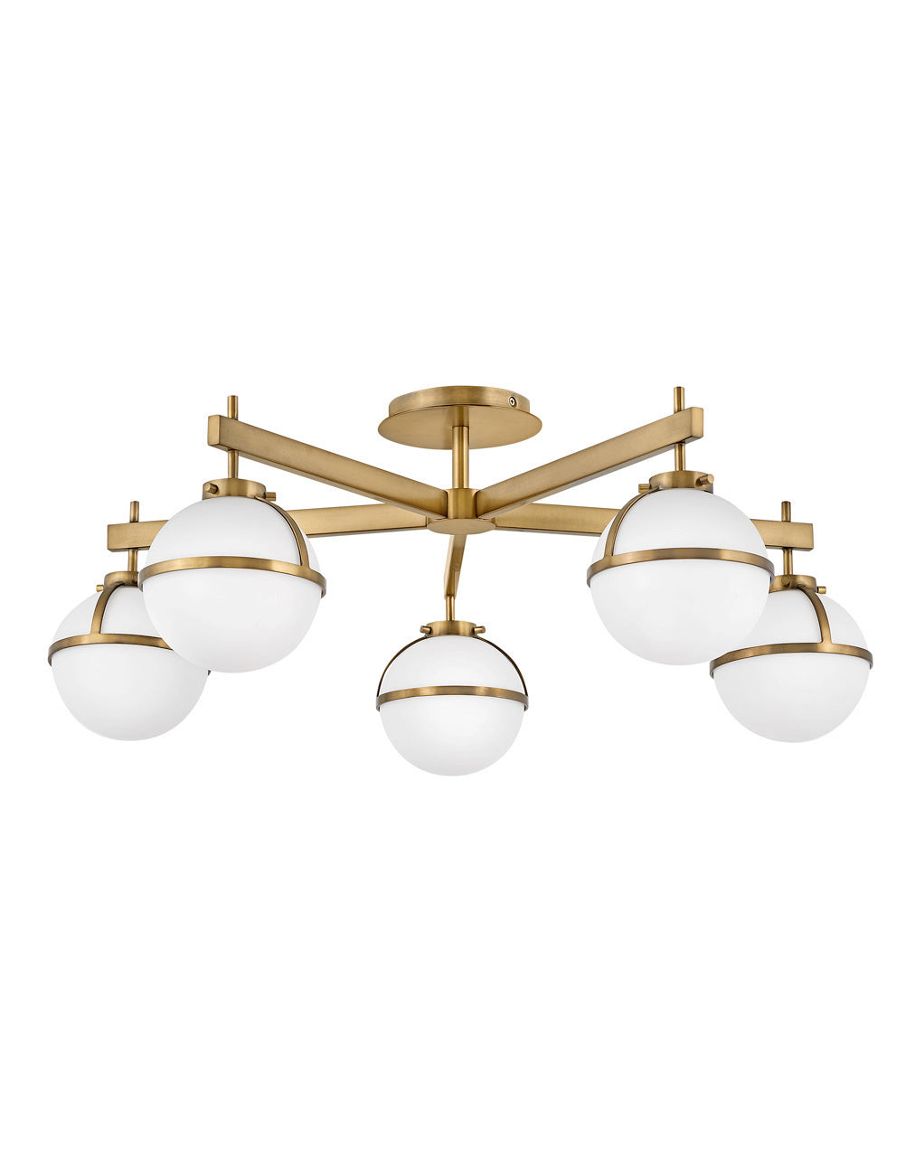 Hollis LED Semi-Flush Mount in Heritage Brass - available from The Lighting Shoppe, trusted by Canadian homeowners