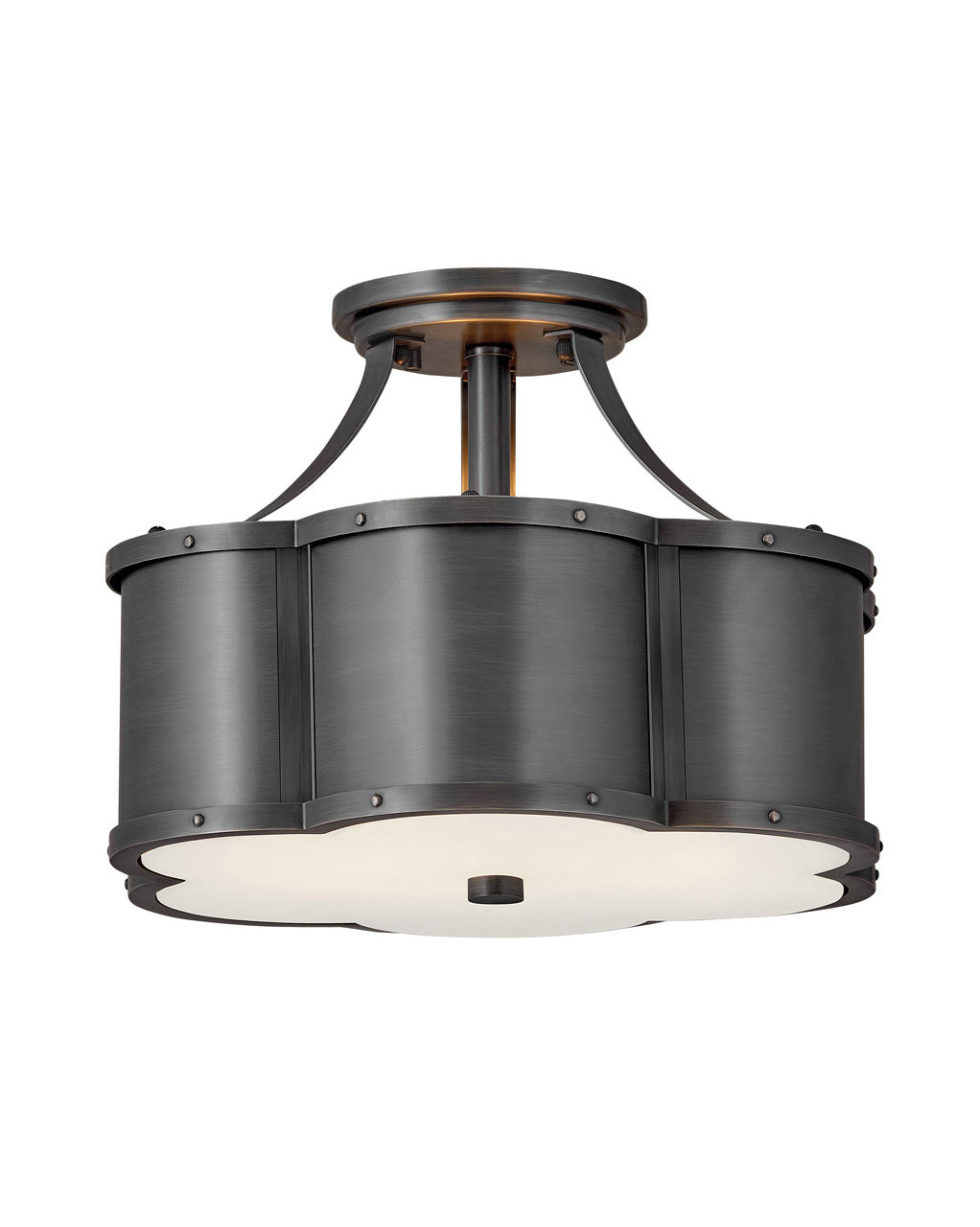 Chance LED Semi-Flush Mount in Blackened Brass - available from The Lighting Shoppe, trusted by Canadian homeowners