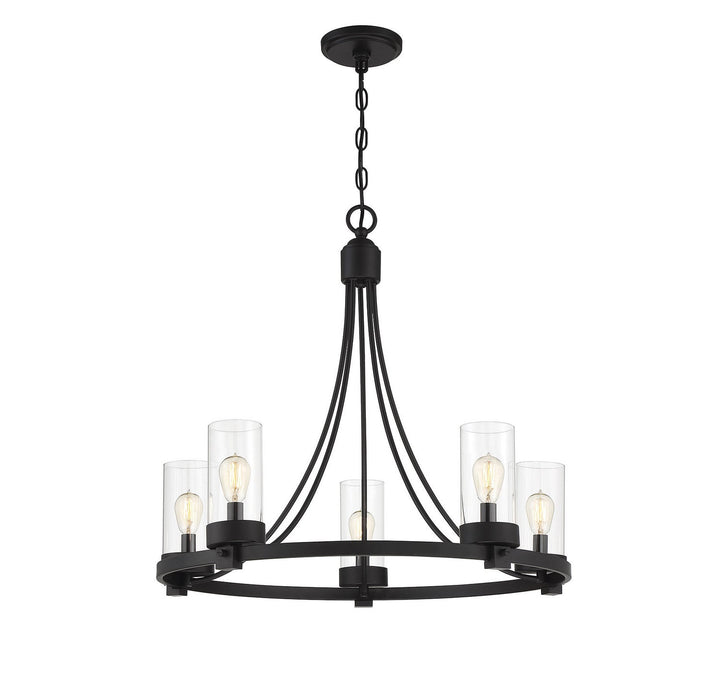 Meridian - M10018MBK - Five Light Chandelier - Mchan - Matte Black