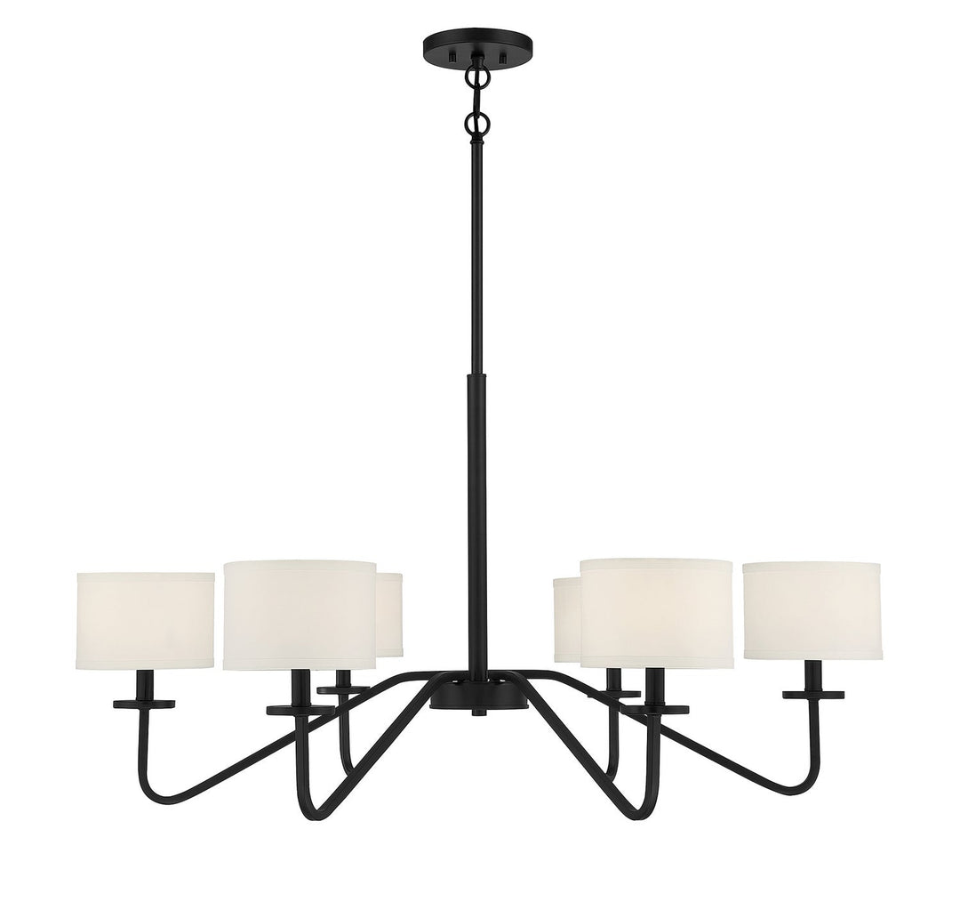 Meridian - M10092MBK - Six Light Chandelier - Matte Black