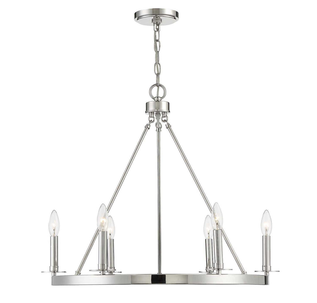 Meridian - M10093PN - Six Light Chandelier - Polished Nickel