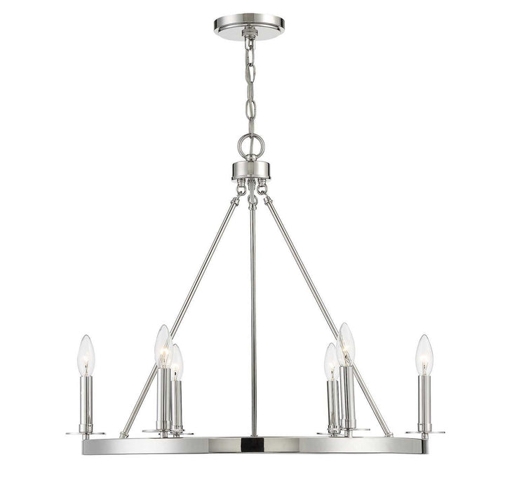 Meridian - M10093PN - Six Light Chandelier - Polished Nickel