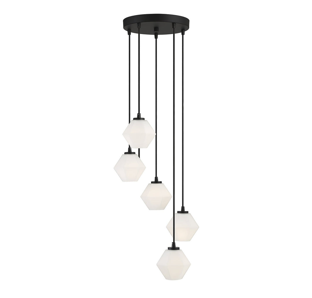 Meridian - M10094MBK - Five Light Chandelier - Matte Black