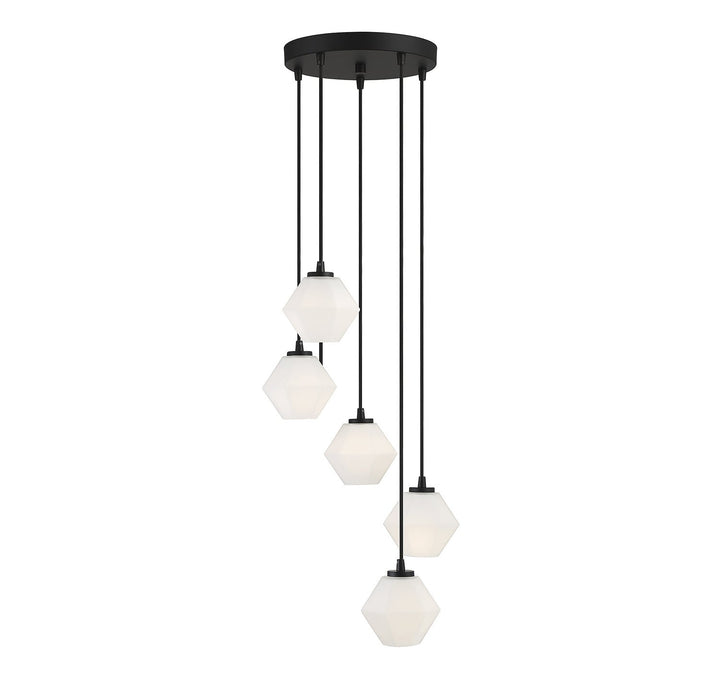 Meridian - M10094MBK - Five Light Chandelier - Matte Black