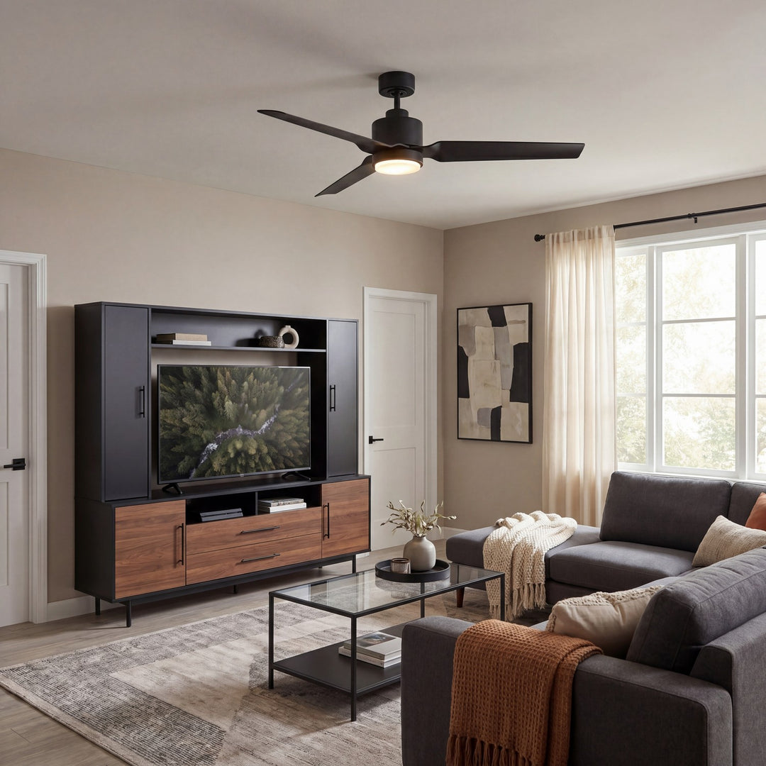 Meridian - M2012MBK - 52" Ceiling Fan - Matte Black