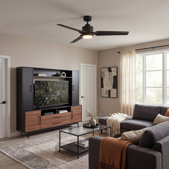 Meridian - M2012MBK - 52" Ceiling Fan - Matte Black
