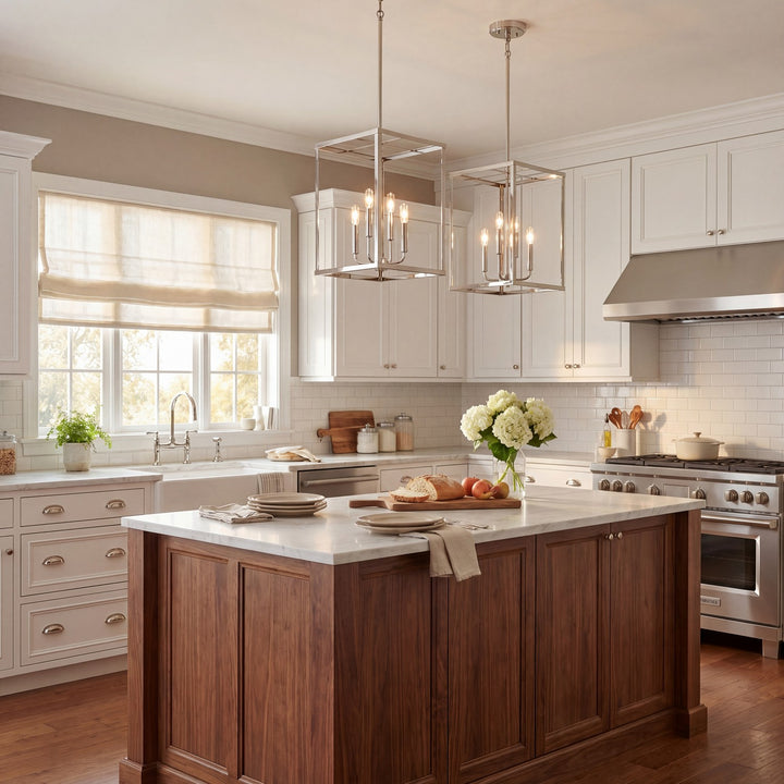 Meridian - M30008PN - Four Light Pendant - Polished Nickel