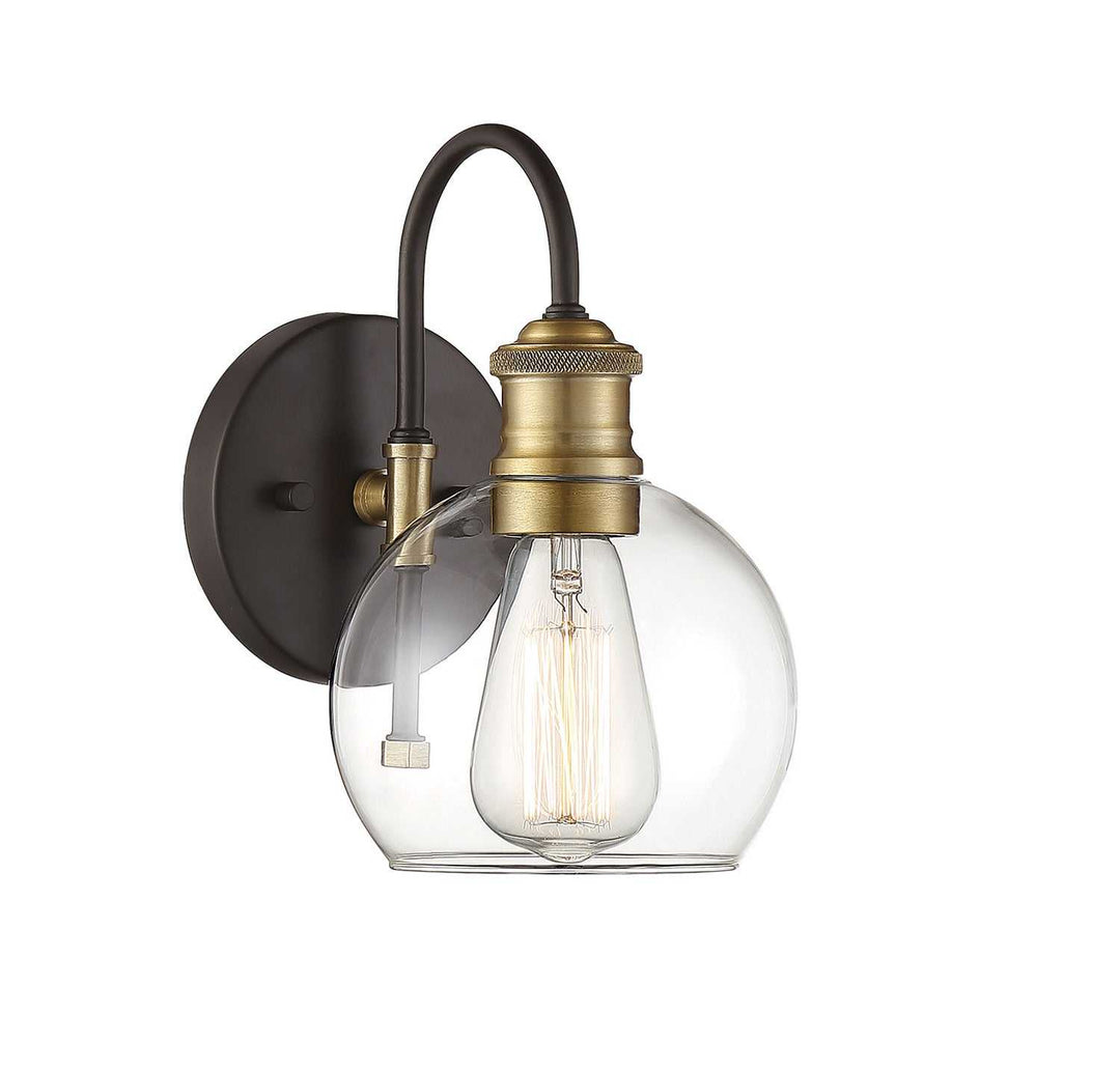 Meridian - M50040ORBNB - One Light Outdoor Wall Sconce - Moutd - Oil Rubbed Bronze with Natural Brass
