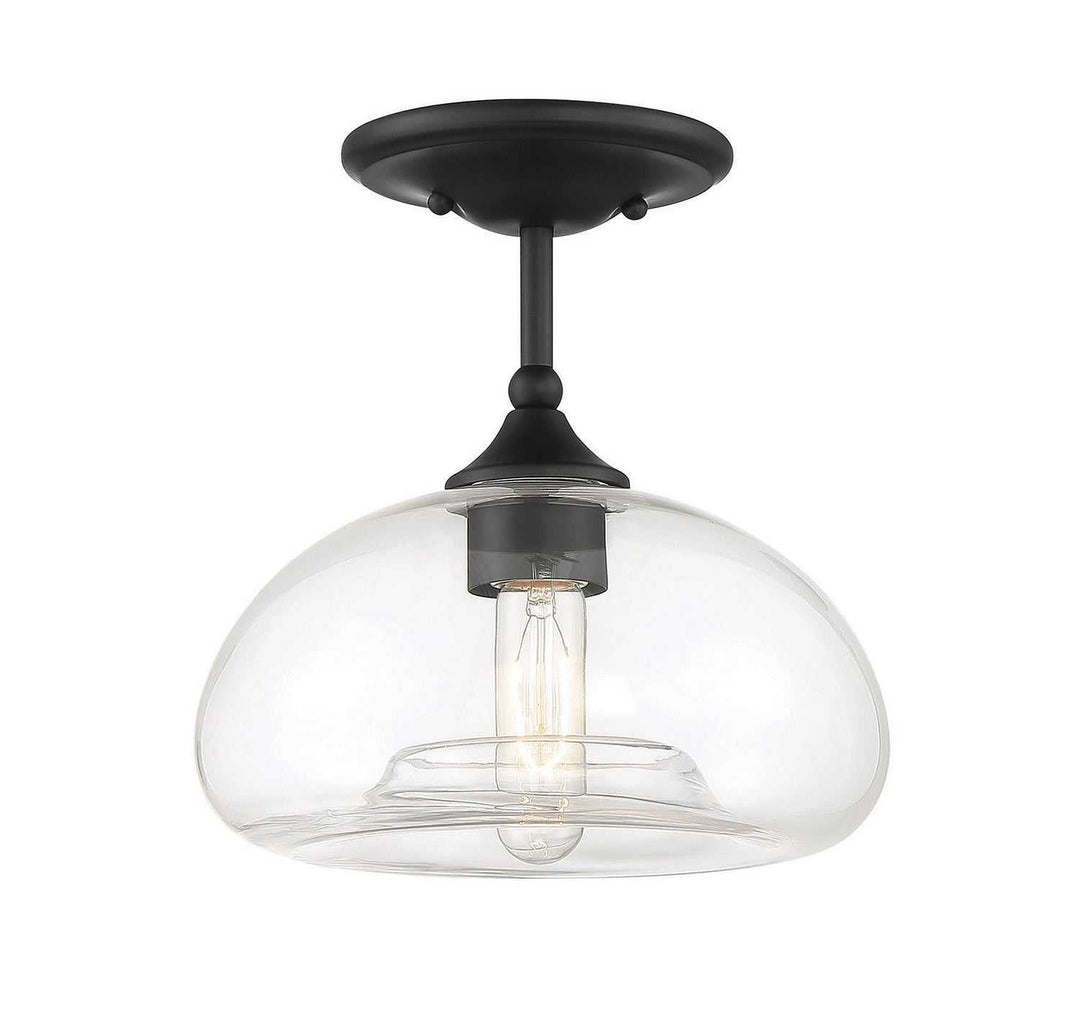 Meridian - M60017MBK - One Light Semi-Flush Mount - Msemi - Matte Black