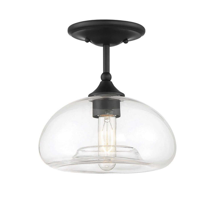 Meridian - M60017MBK - One Light Semi-Flush Mount - Msemi - Matte Black