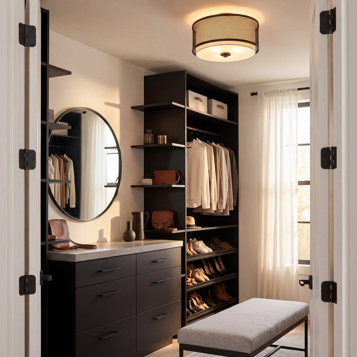 Meridian - M60018MBK - Three Light Flush Mount - Mflus - Matte Black
