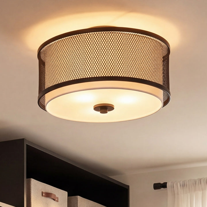 Meridian - M60018MBK - Three Light Flush Mount - Mflus - Matte Black