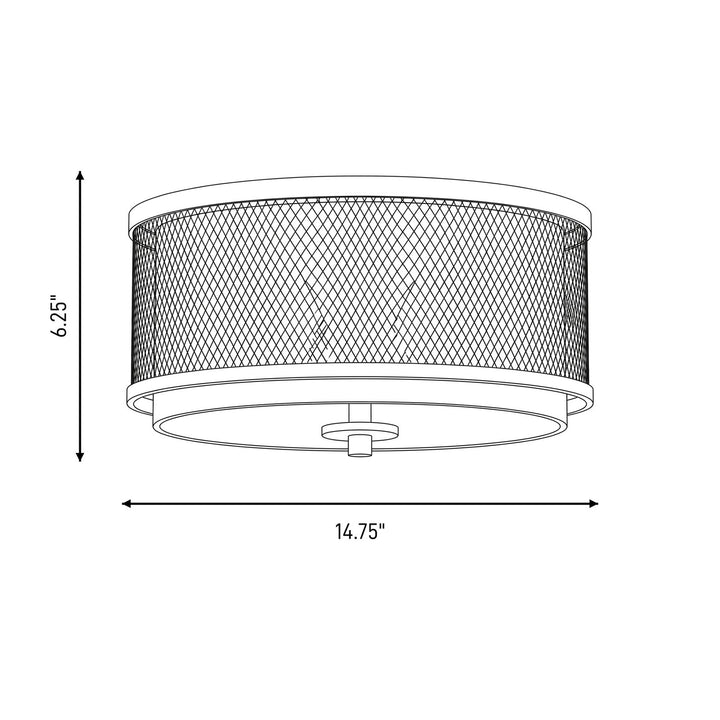 Meridian - M60018MBK - Three Light Flush Mount - Mflus - Matte Black