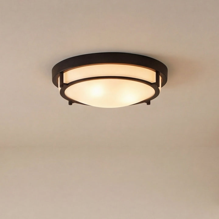 Meridian - M60019MBK - Two Light Semi-Flush Mount - Mflus - Matte Black