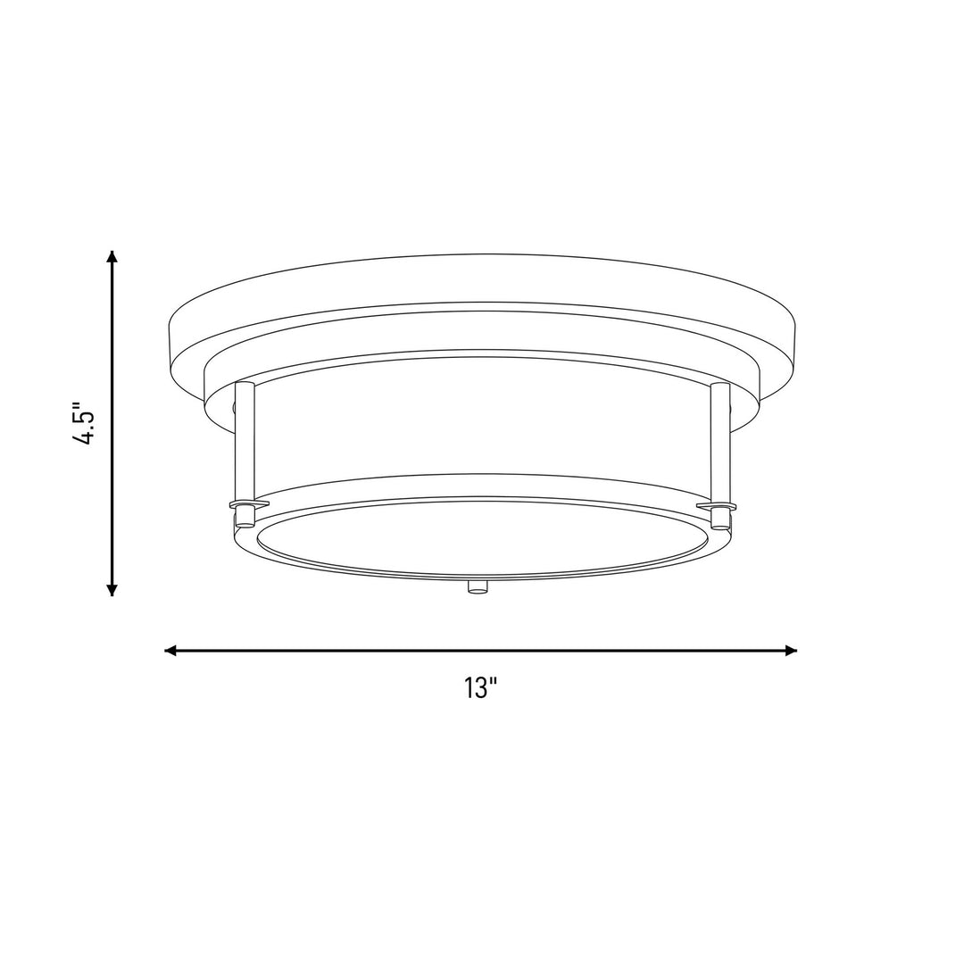 Meridian - M60062NB - Two Light Flush Mount - Natural Brass