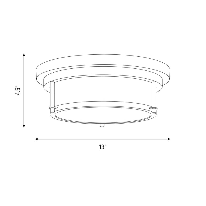 Meridian - M60062NB - Two Light Flush Mount - Natural Brass