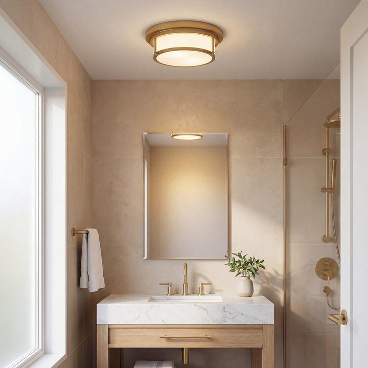 Meridian - M60062NB - Two Light Flush Mount - Natural Brass