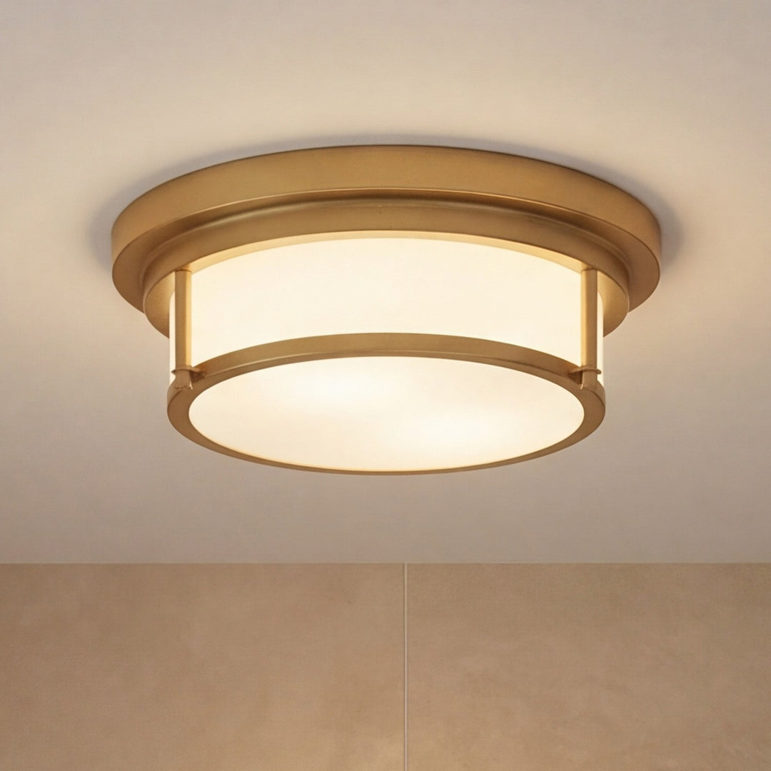 Meridian - M60062NB - Two Light Flush Mount - Natural Brass