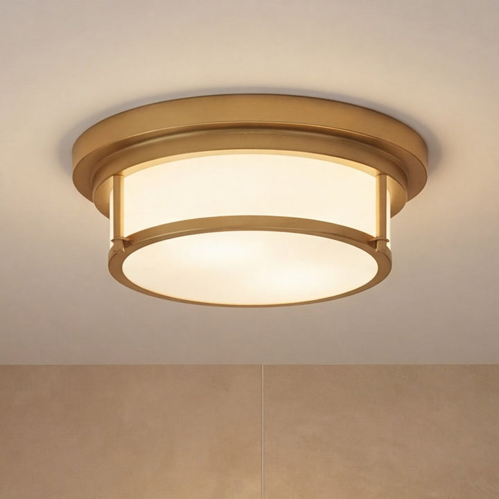 Meridian - M60062NB - Two Light Flush Mount - Natural Brass