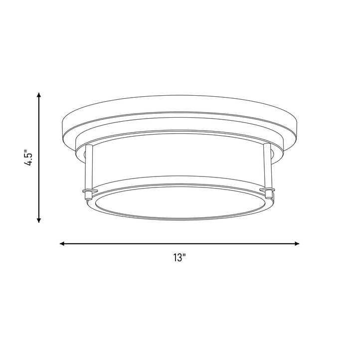 Meridian - M60062PN - Two Light Flush Mount - Polished Nickel