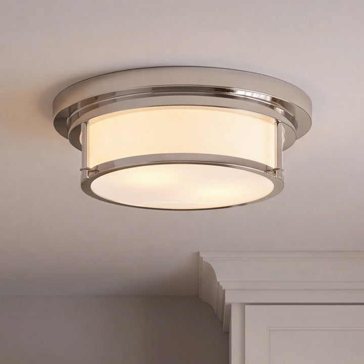 Meridian - M60062PN - Two Light Flush Mount - Polished Nickel